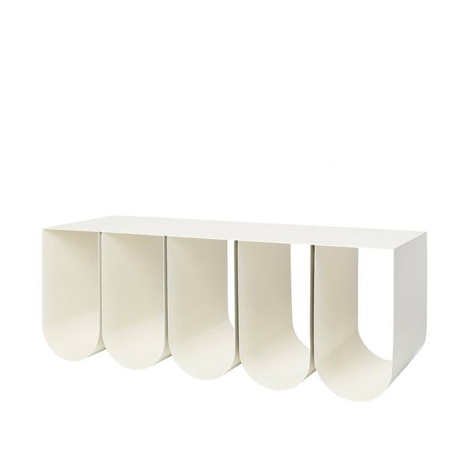 Banc Curved en acier beige