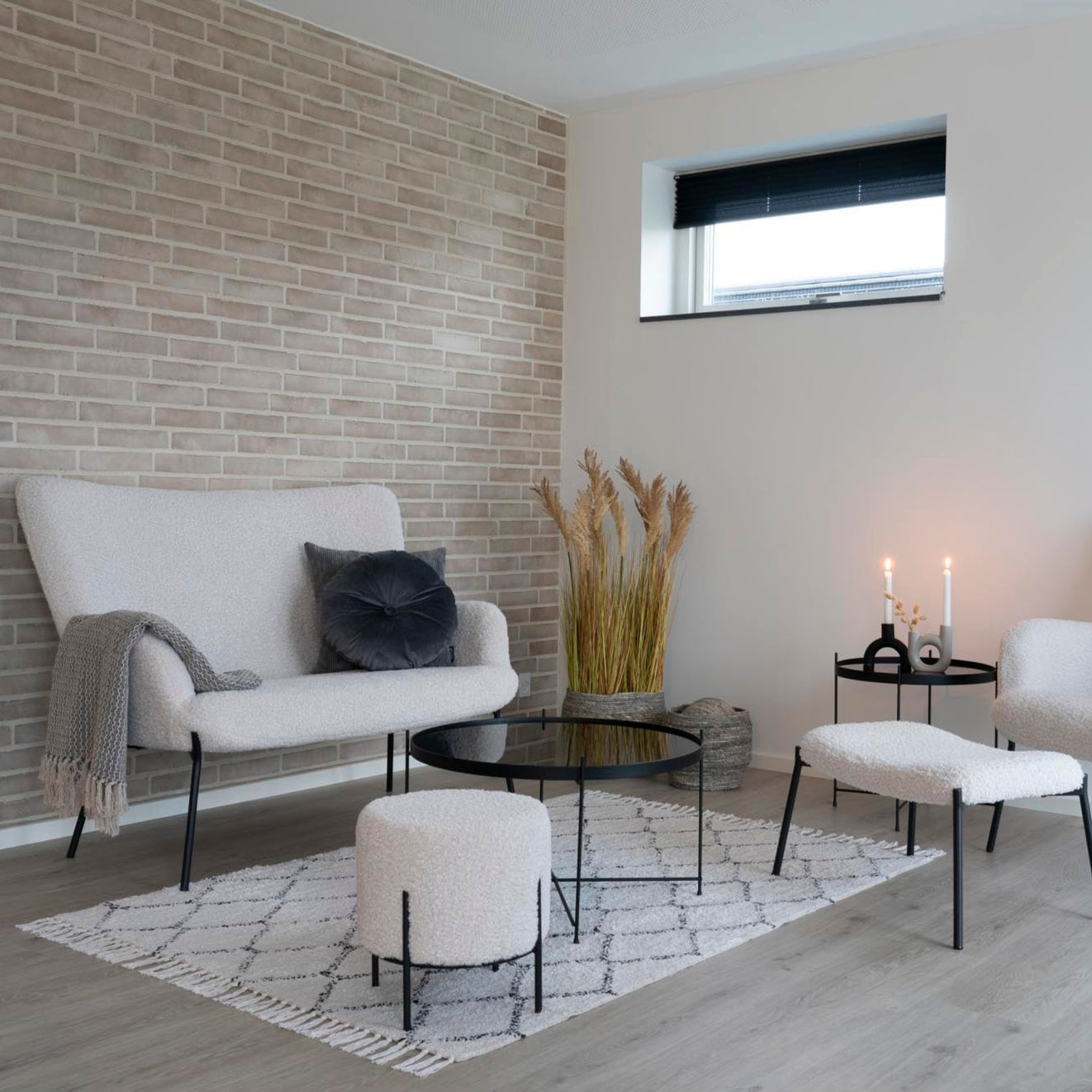 Pouf Alford Blanc