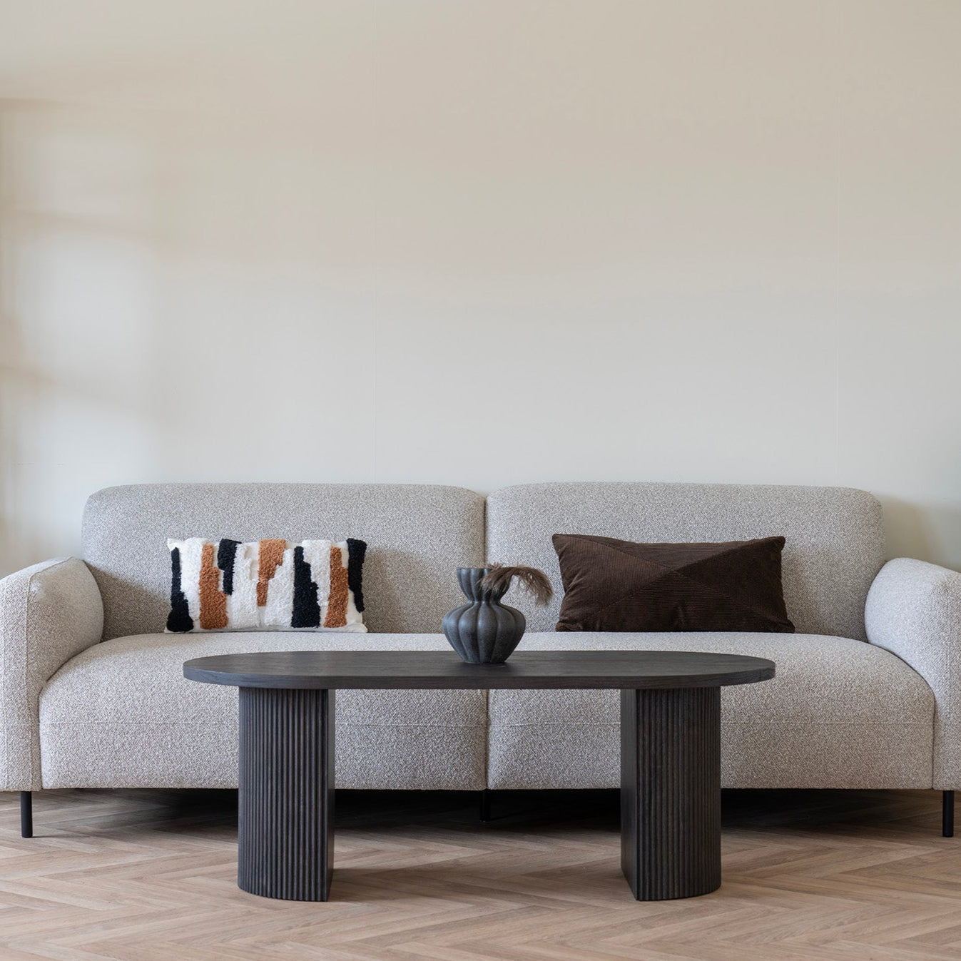 Table basse Boavista ovale brun foncé
