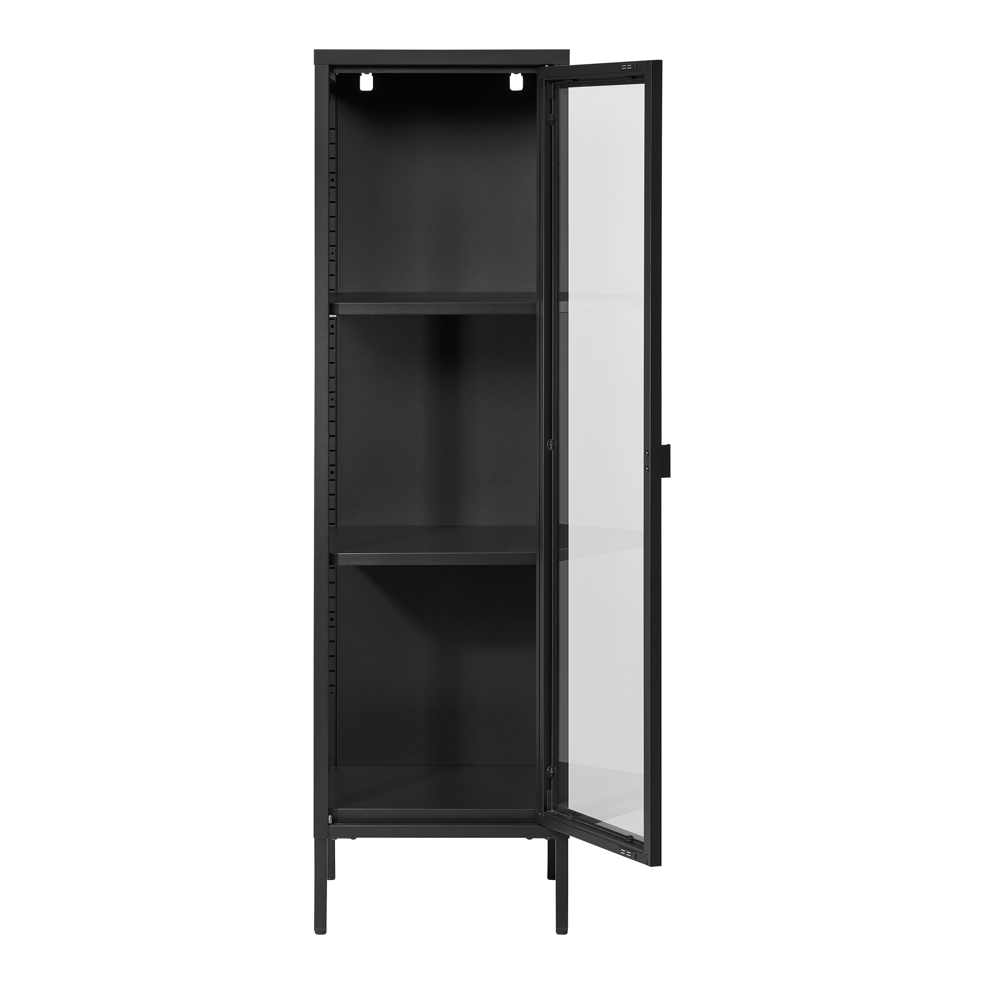 Cabinet vitrine étroit Brisbane noir