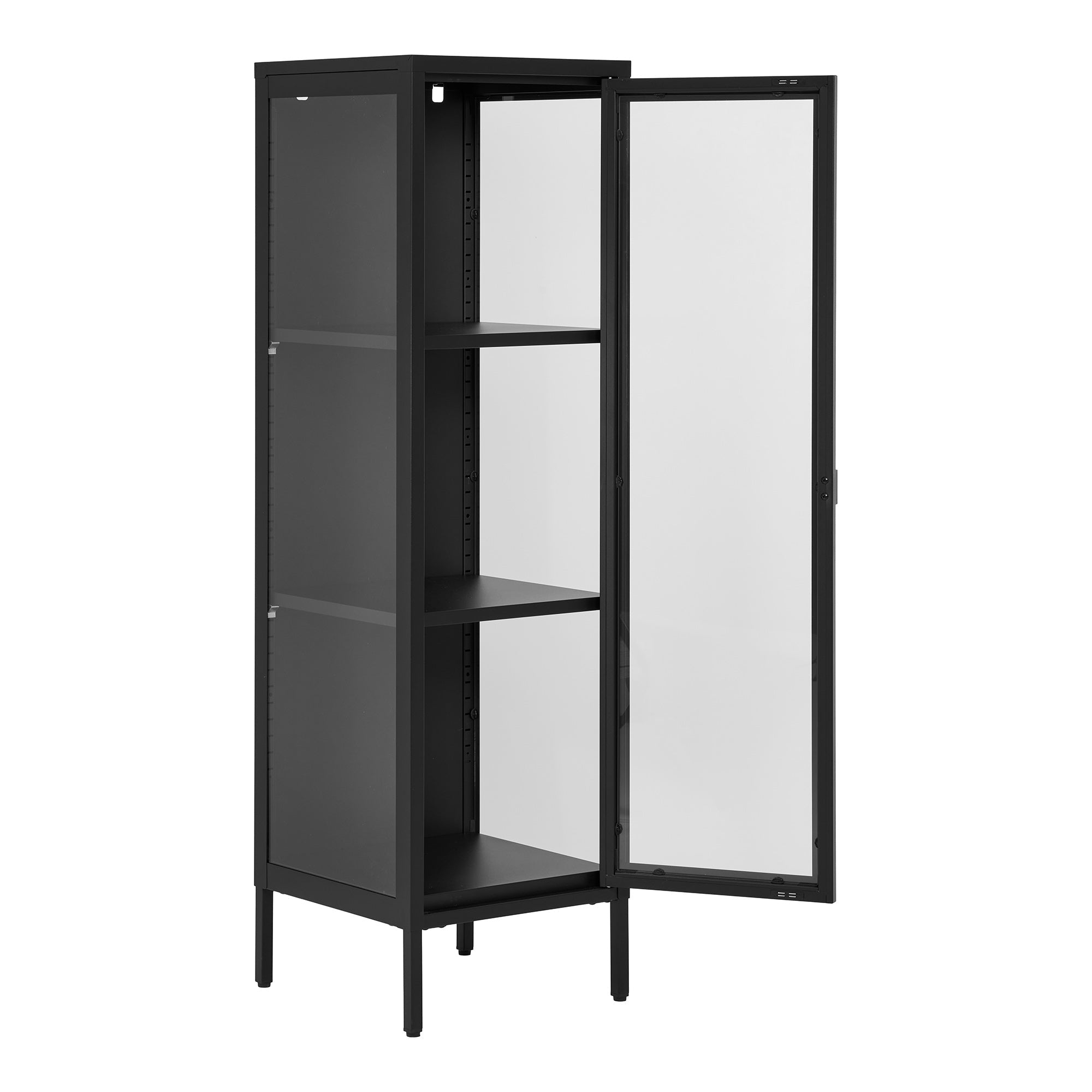 Cabinet vitrine étroit Brisbane noir