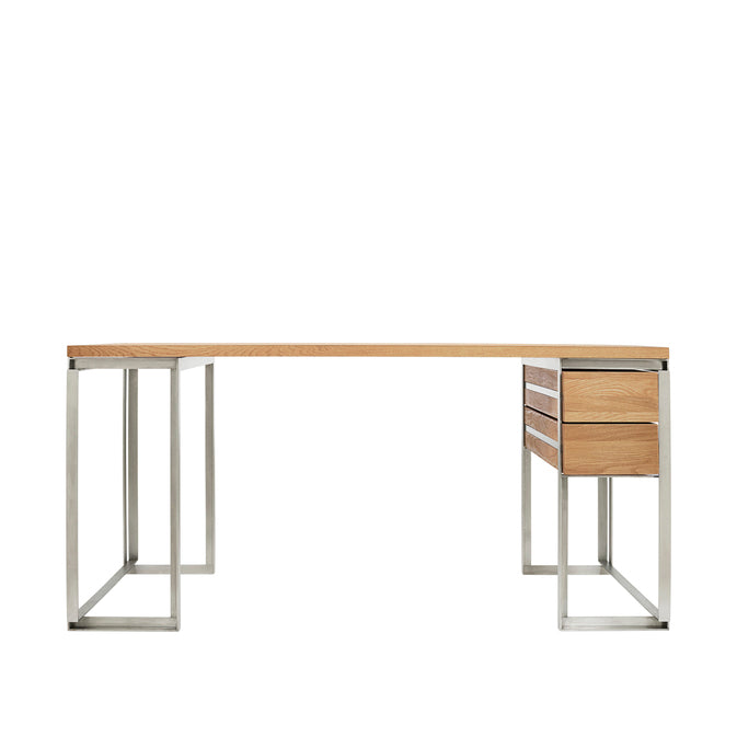 Bureau Outline en chêne et acier inoxydable