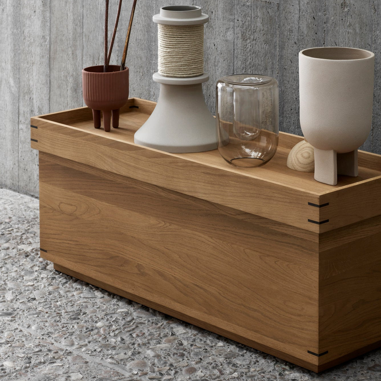 Table basse Japanese Tray M en chêne huilé