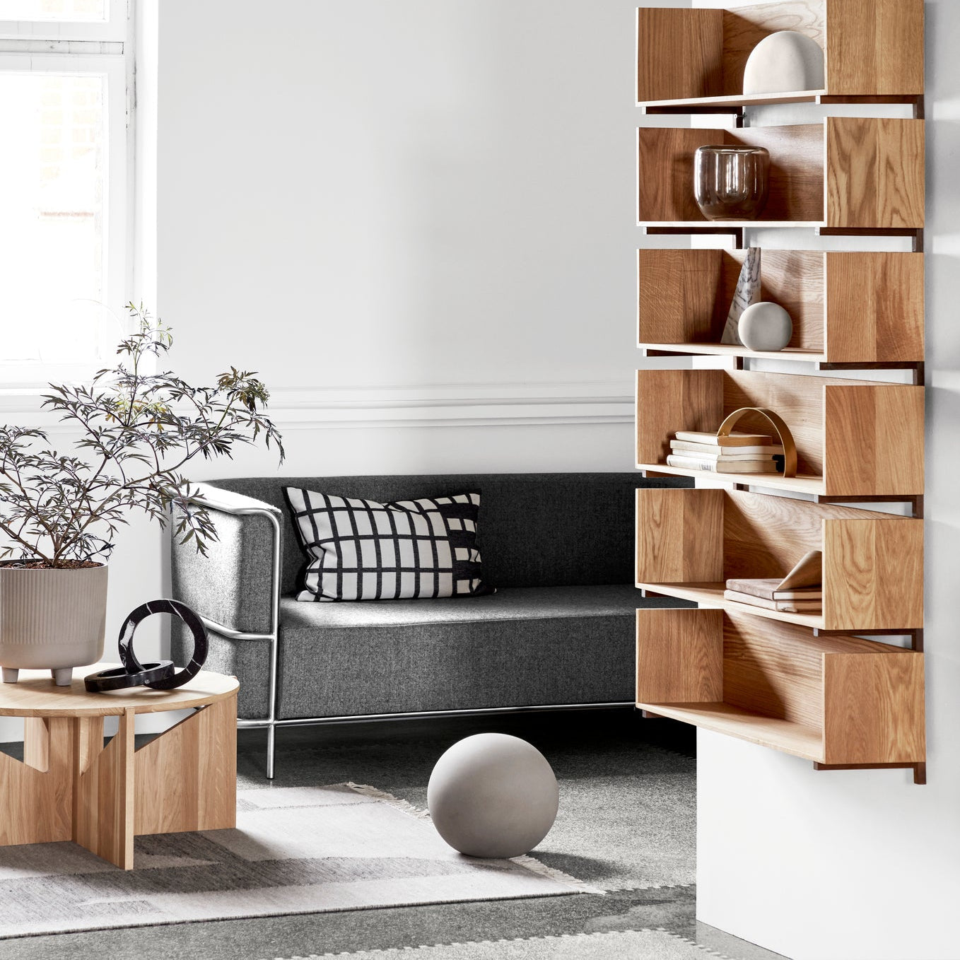 Table basse Simple XL en chêne clair laqué