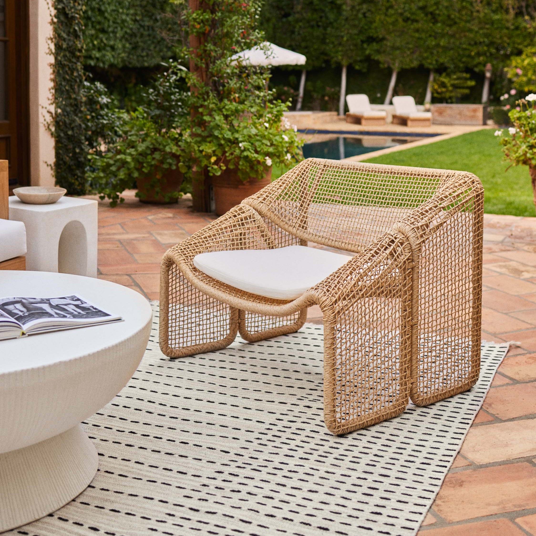 Fauteuil en rotin naturel ambiance Bali