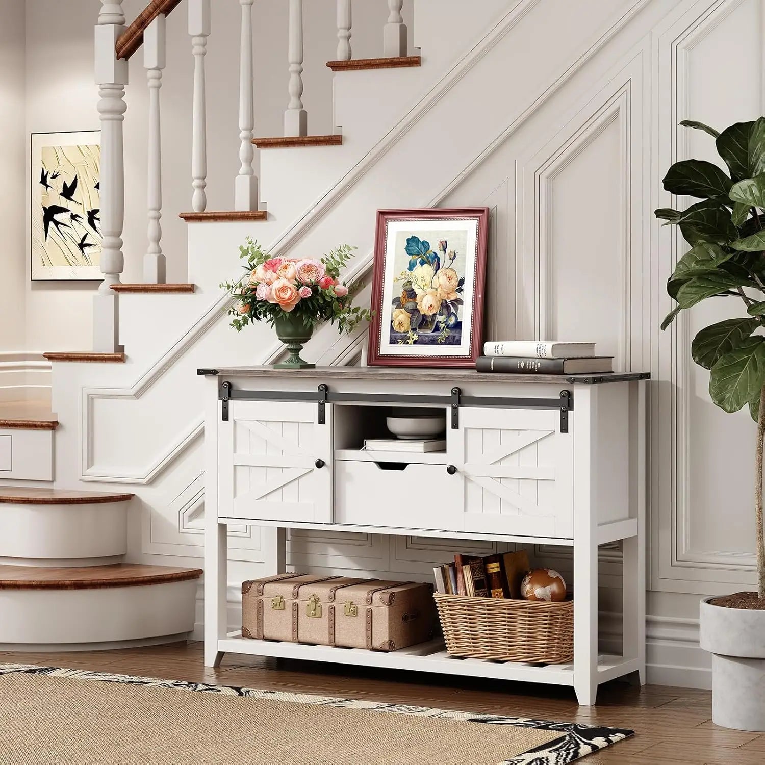 Console avec portes coulissantes