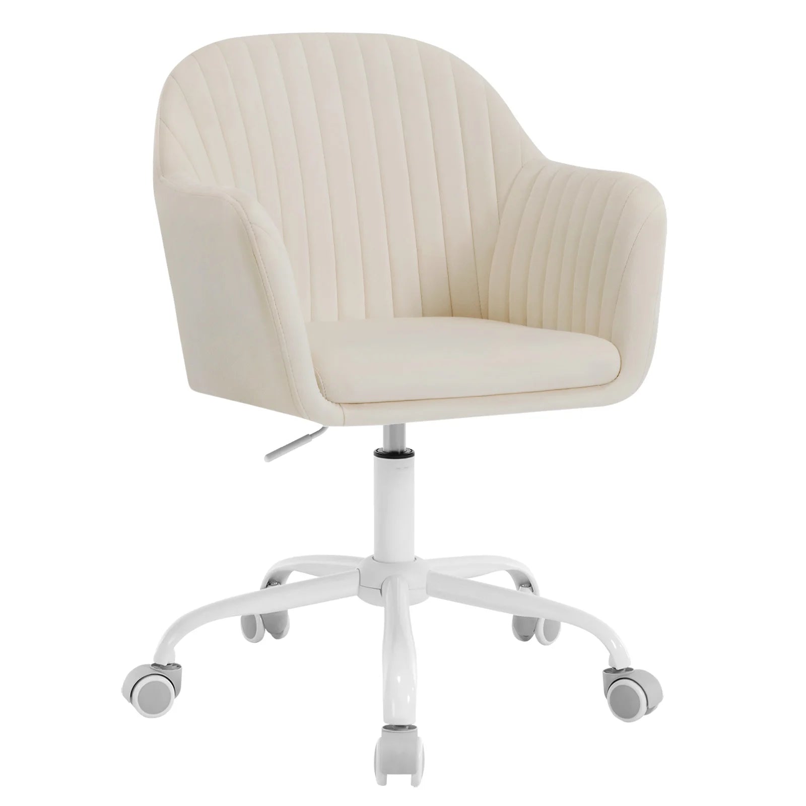 Chaise de bureau en velours avec accoudoirs
