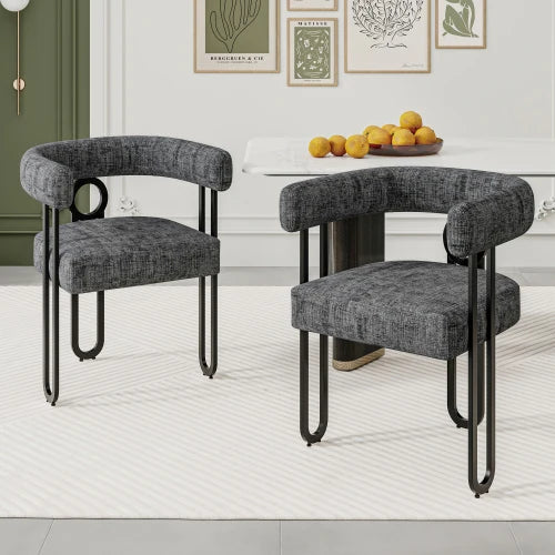 Chaises design en chenille avec dossier arrondi
