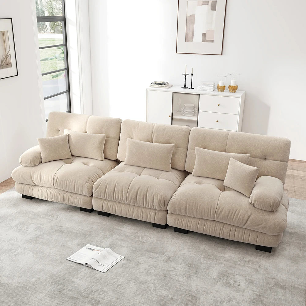 Canapé modulable 3 places en chenille