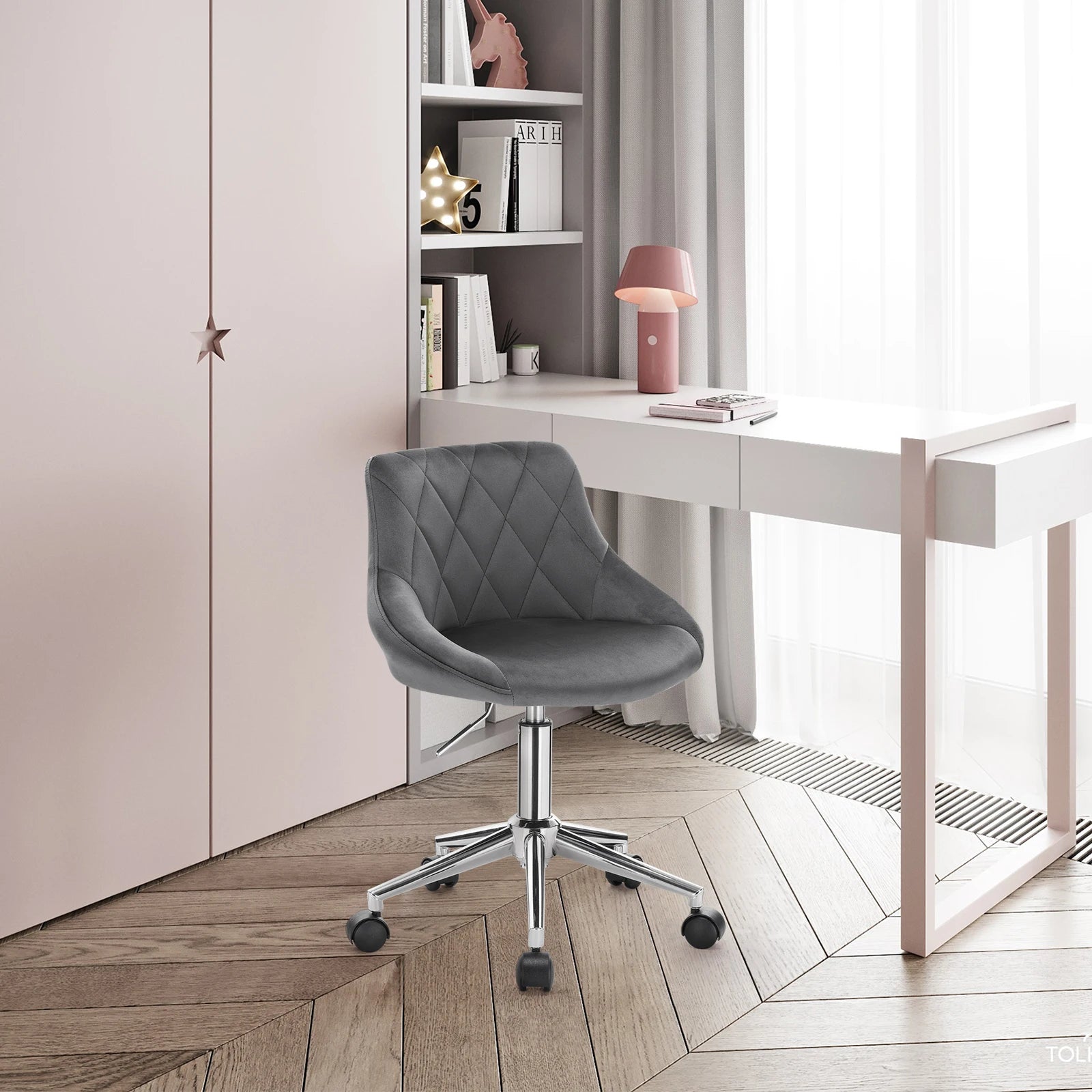 Chaise de bureau velours ergonomique