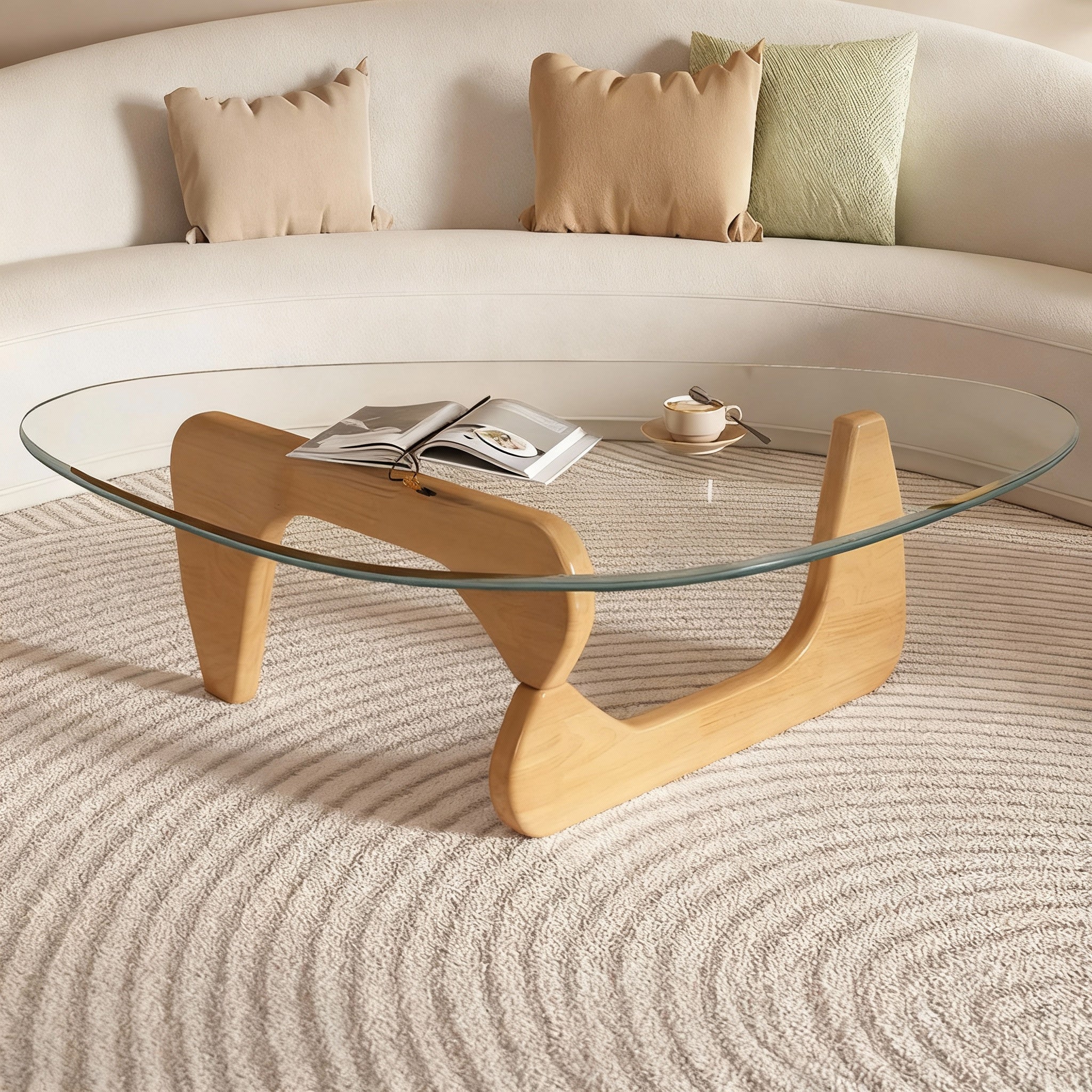 Table basse design en verre et bois
