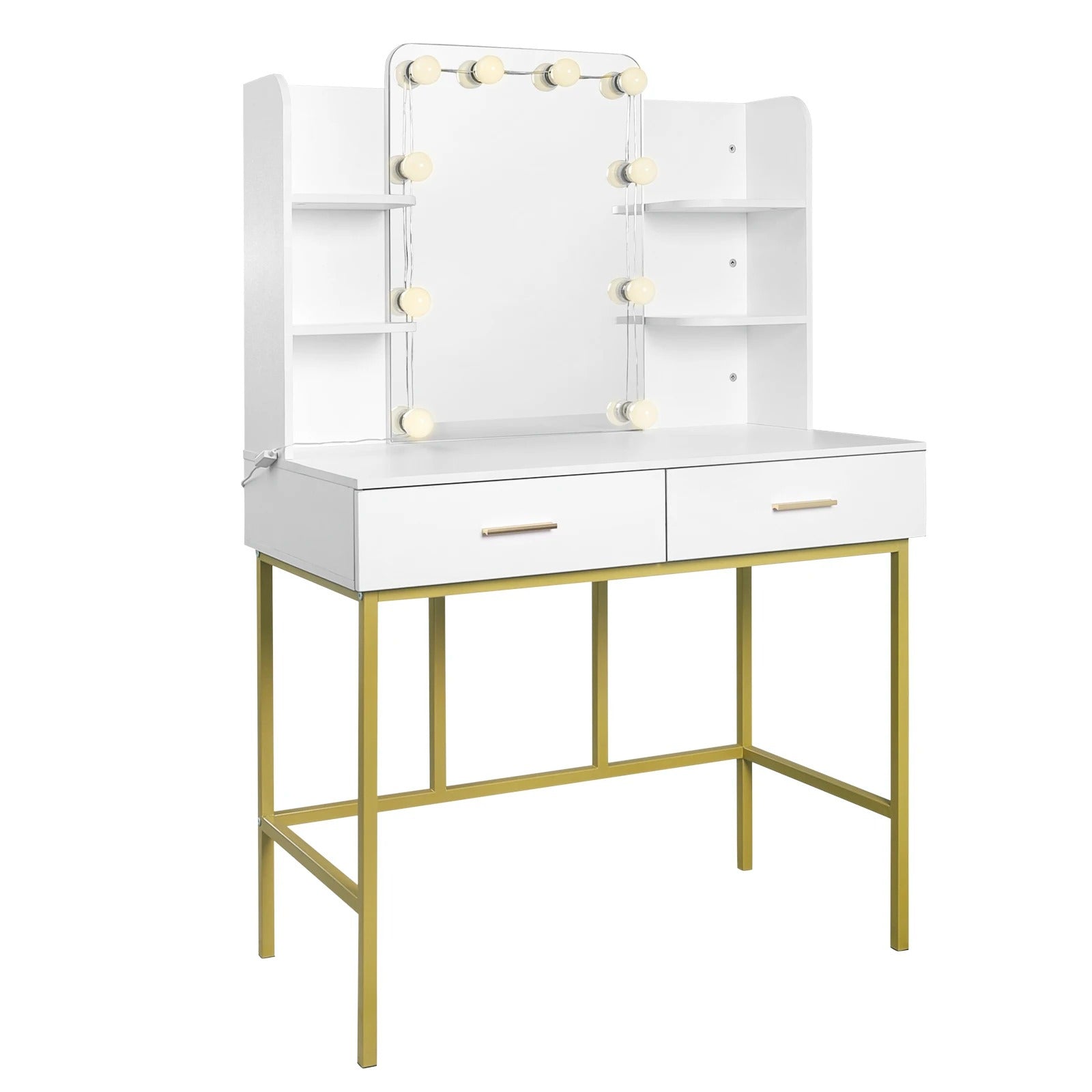 Coiffeuse moderne avec miroir LED et rangements