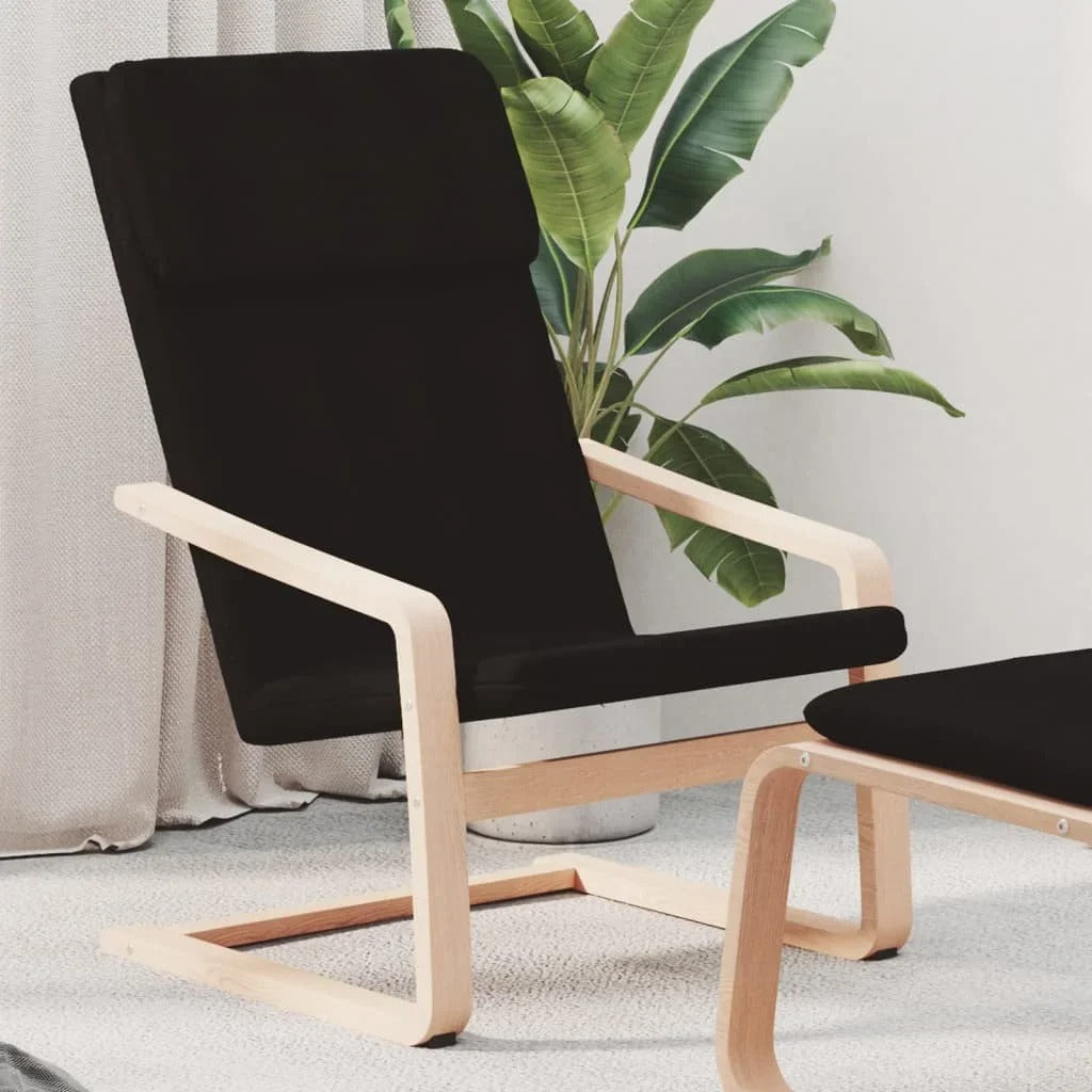 Fauteuil relax nordique tissu noir