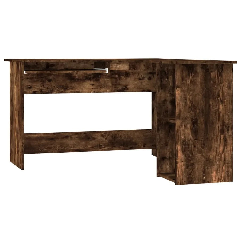 Bureau d’angle bois fumé moderne