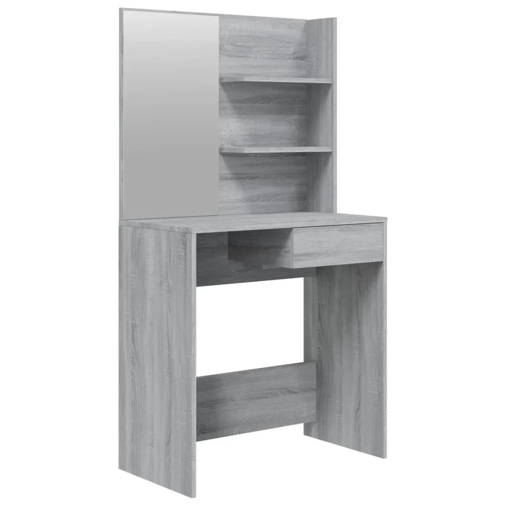 Coiffeuse gris bois avec miroir intégré