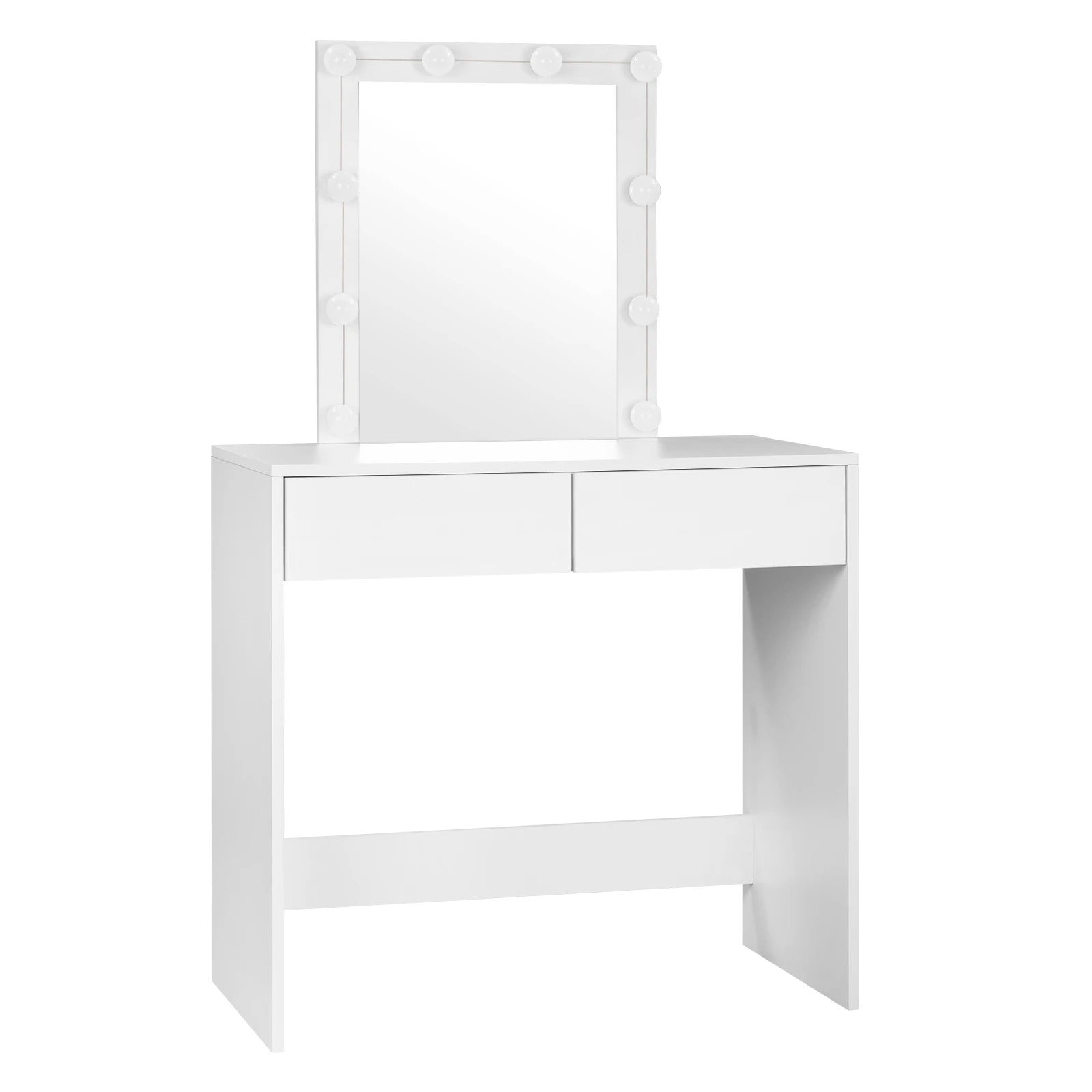 Coiffeuse blanche avec miroir LED