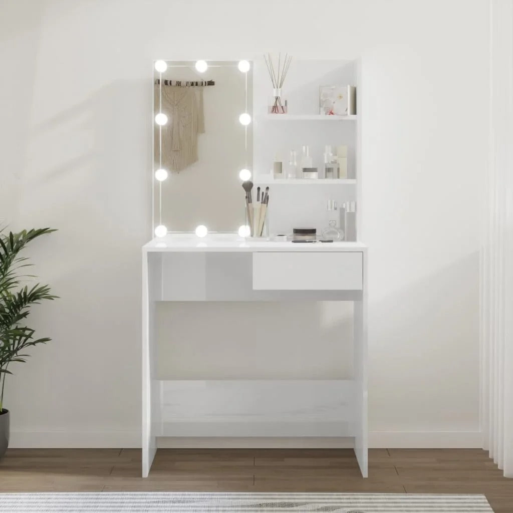 Coiffeuse design blanche éclairée