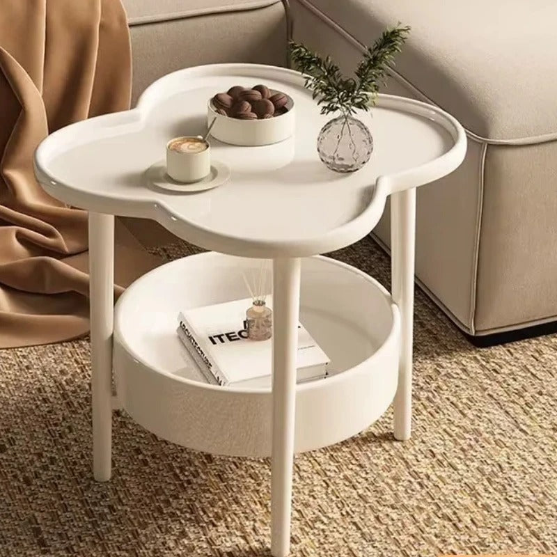 Table d’appoint ronde à motif nuage