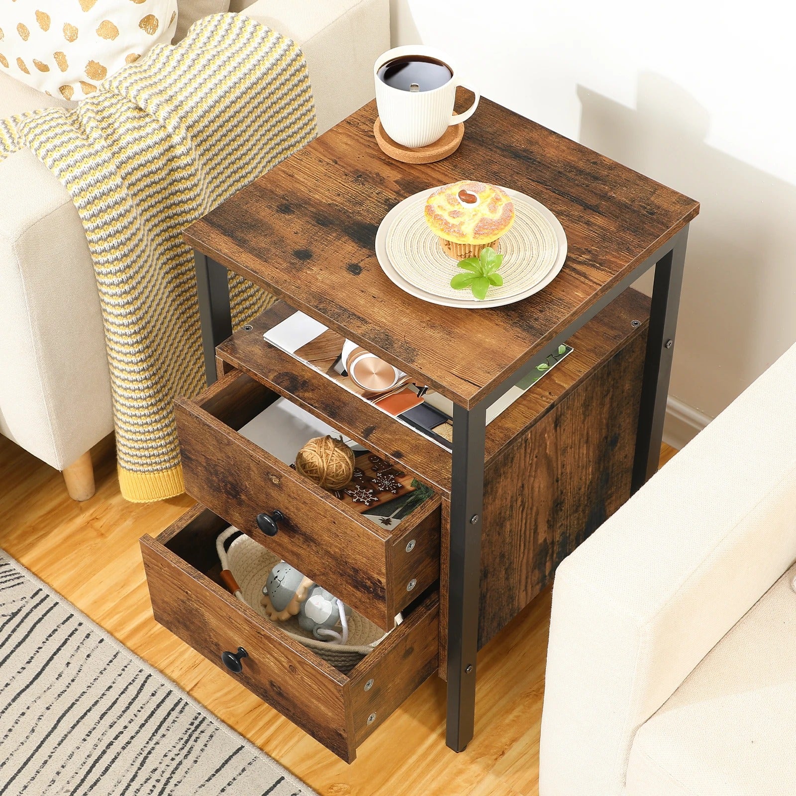 Table de chevet style industriel