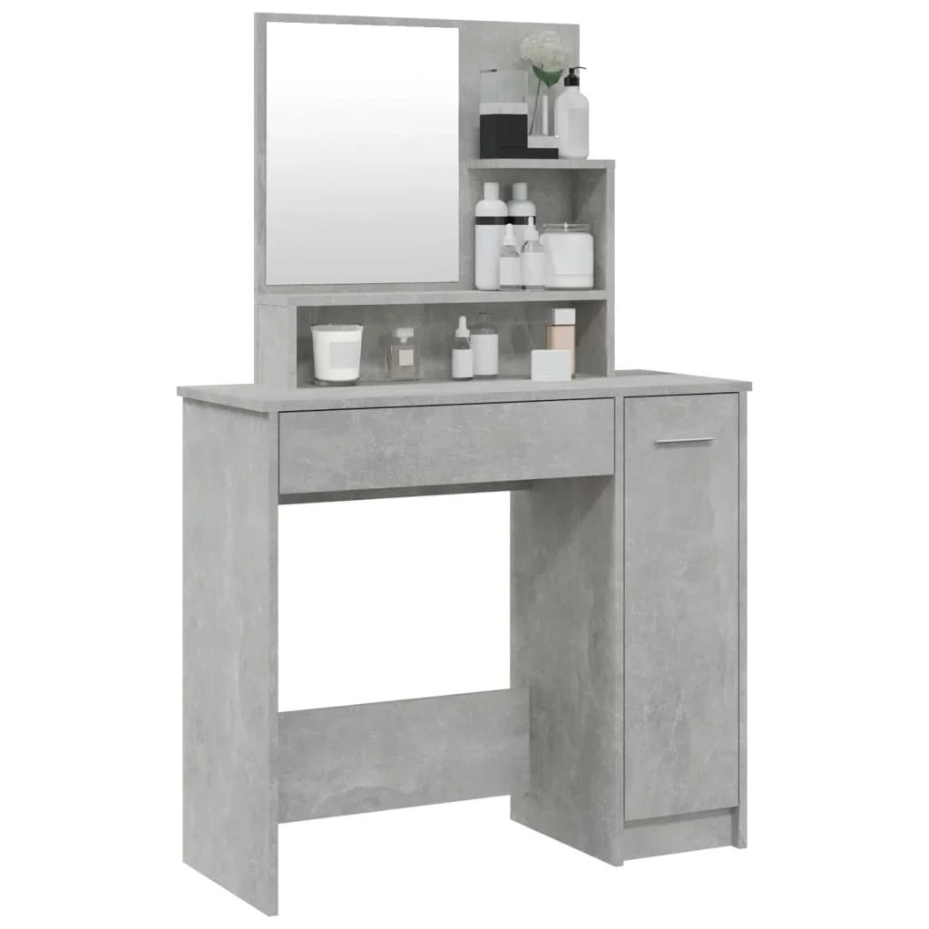 Coiffeuse Béton Gris avec Miroir