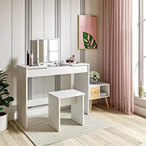 Coiffeuse minimaliste avec miroir intégré