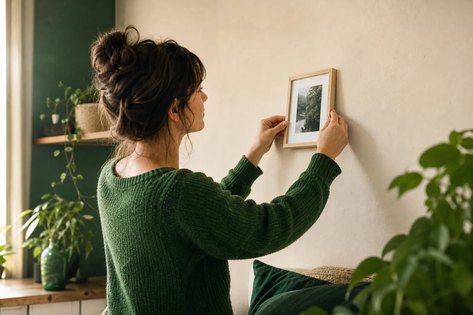 Accrocher des cadres au mur sans percer avec bandes adhésives