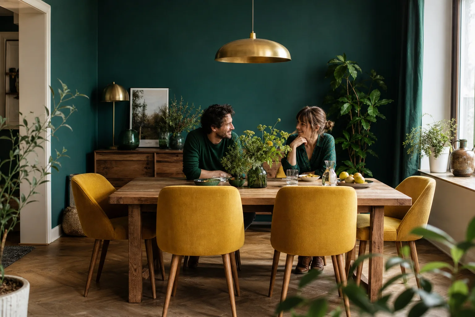 Quelle couleur avec le bleu canard pour une déco chaleureuse et vive