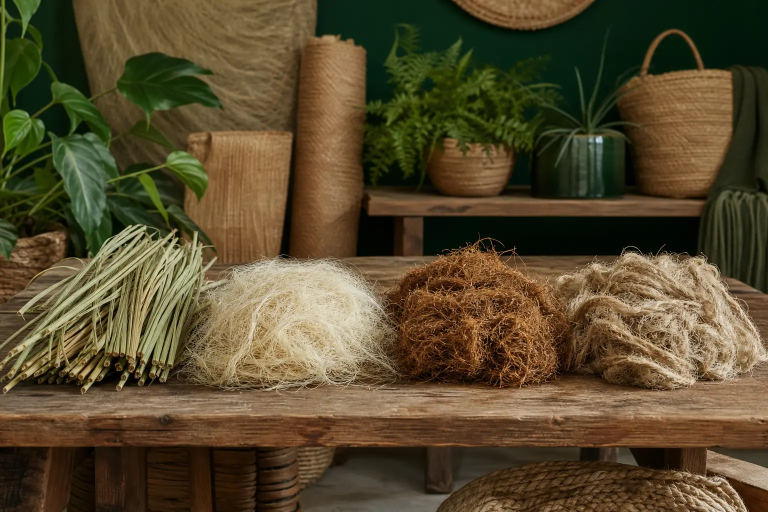 comparatif tapis jonc de mer sisal coco et jute en fibres naturelles