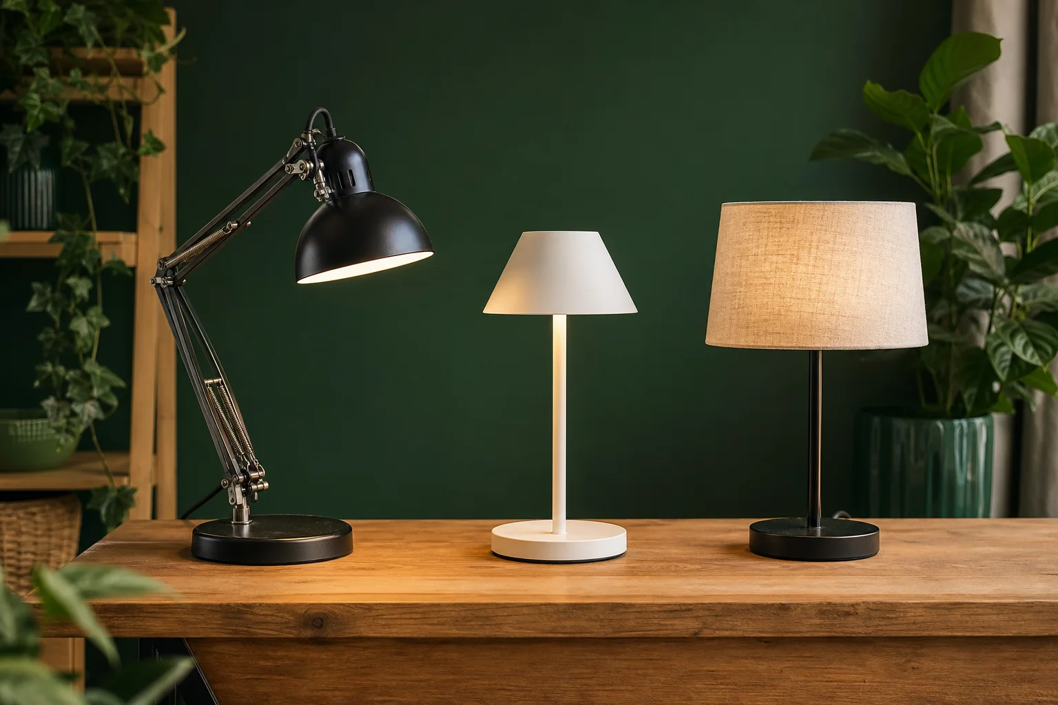 Lampe articulée ou fixe, quel modèle choisir comparaison de trois modèles de lampe de bureau articulée et fixe