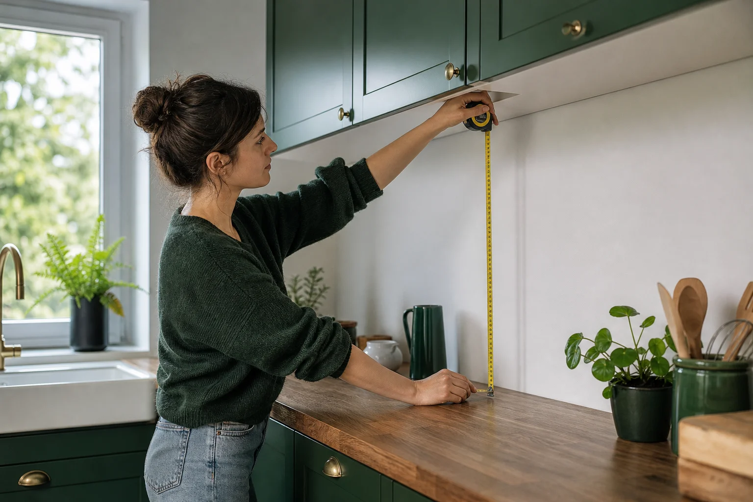 Bien mesurer avant de choisir sa crédence mesure avant pose de credence cuisine sur plan de travail