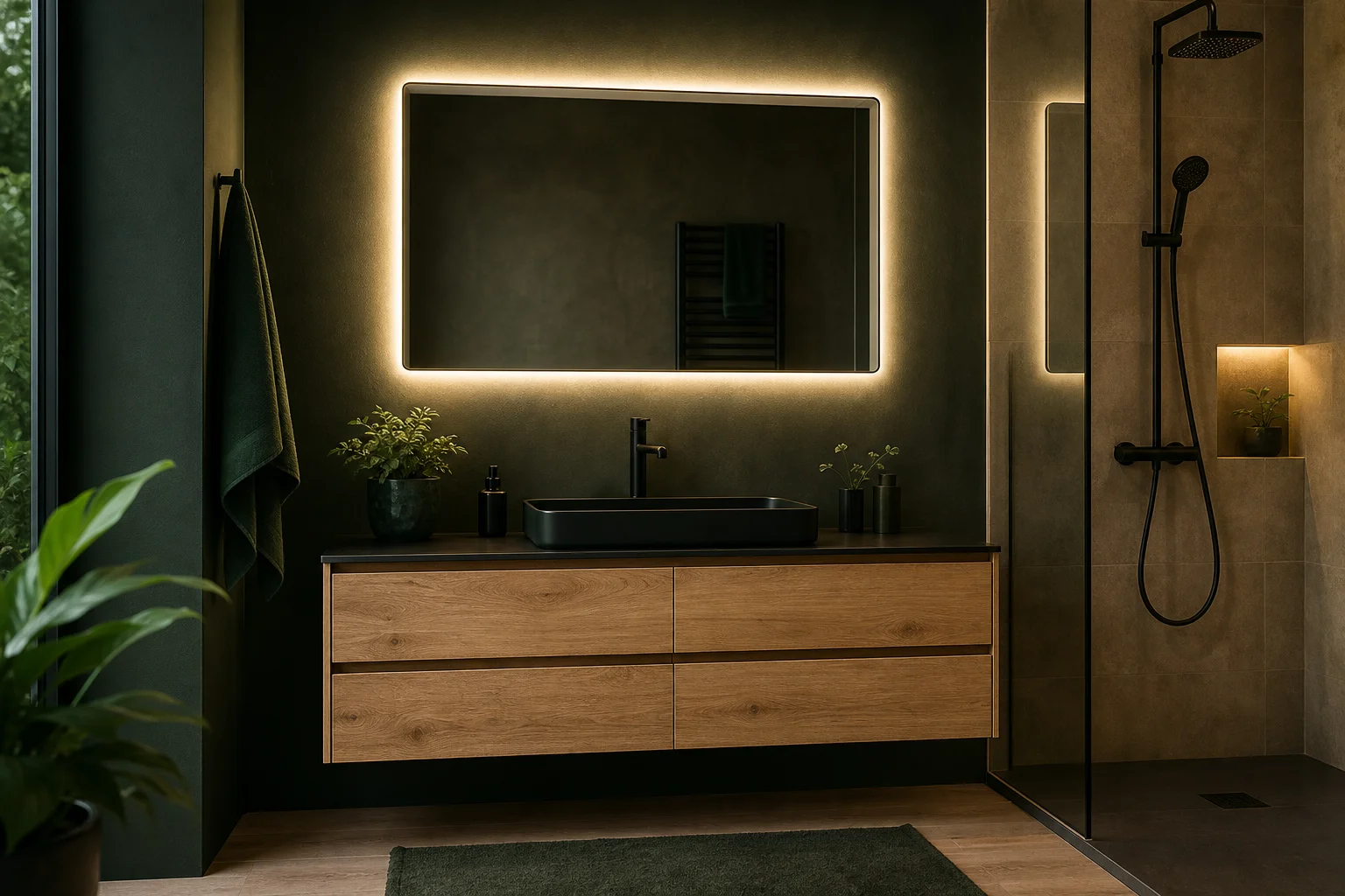 distance idéale meuble vasque hauteur miroir salle de bain