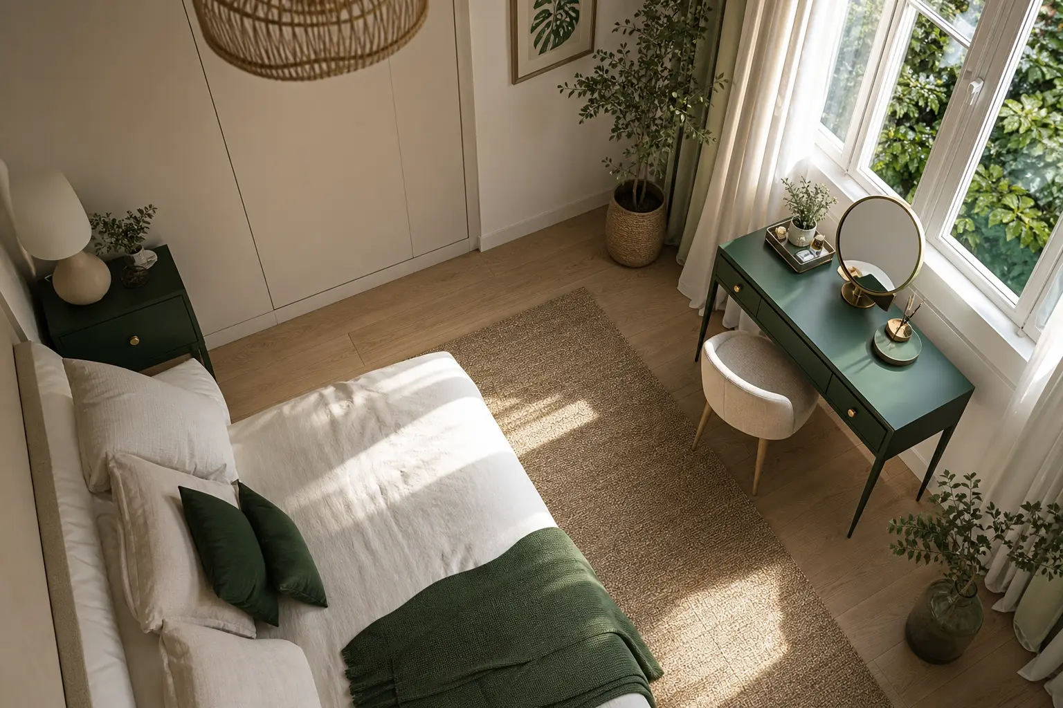 Emplacement idéal d'une coiffeuse chambre près d'une fenêtre