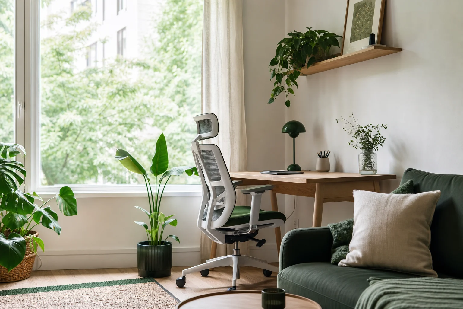 emplacement idéal pour aménager un coin bureau dans le salon