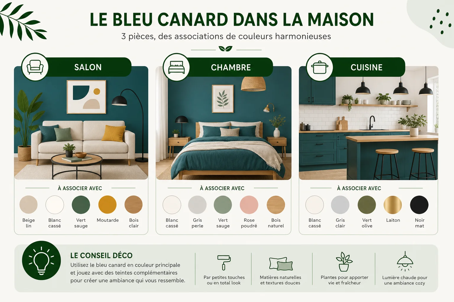 Associer le bleu canard pièce par pièce dans la maison