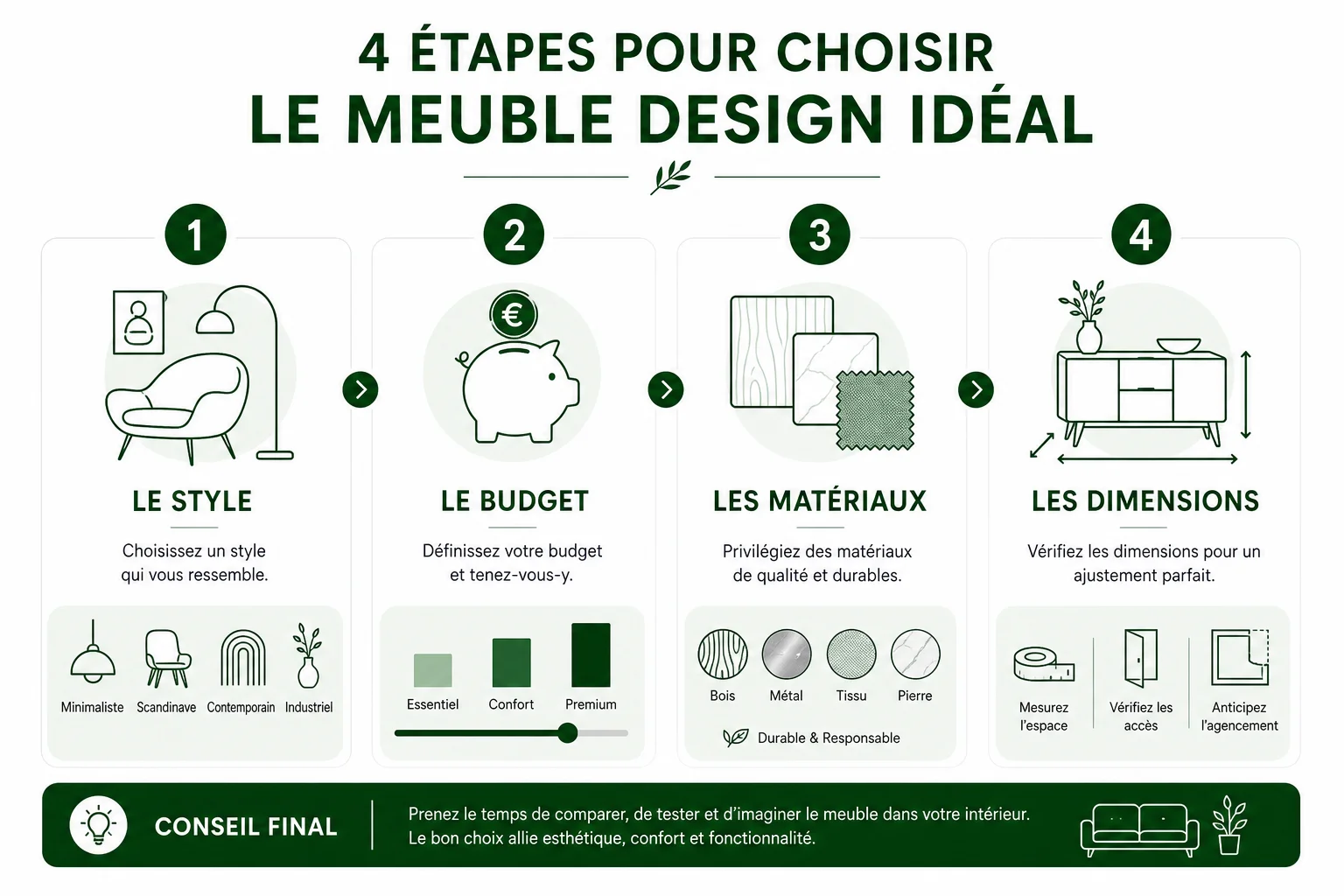 Étapes pour choisir un meuble design made in design adapté