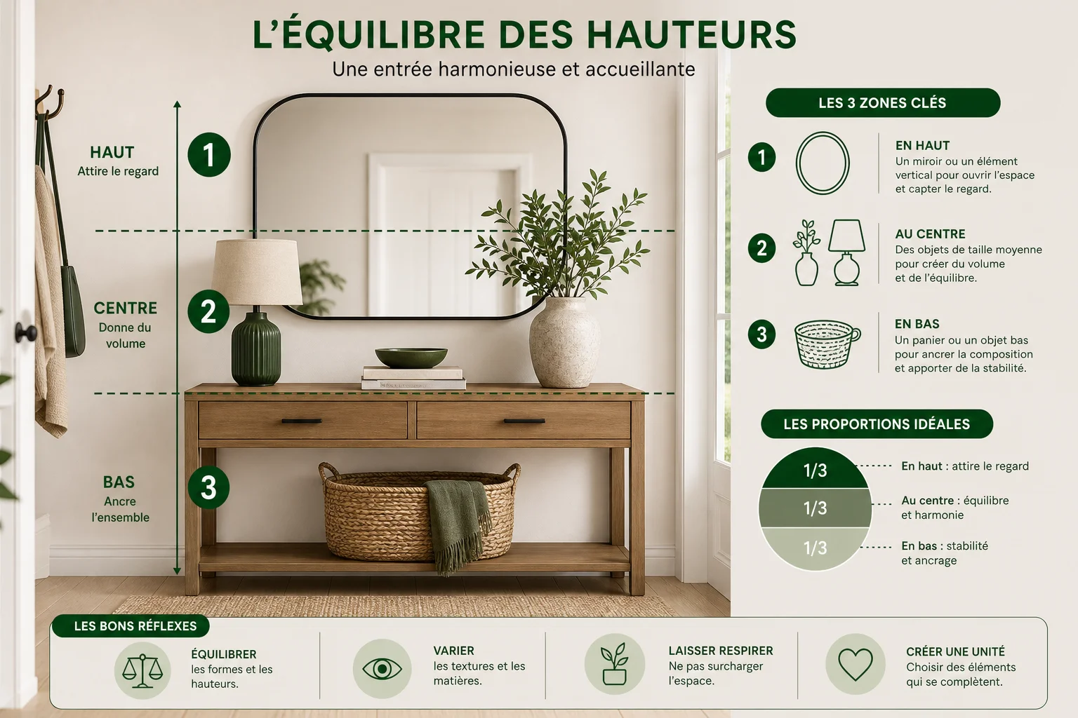 infographie erreurs à éviter pour décorer une console d'entrée