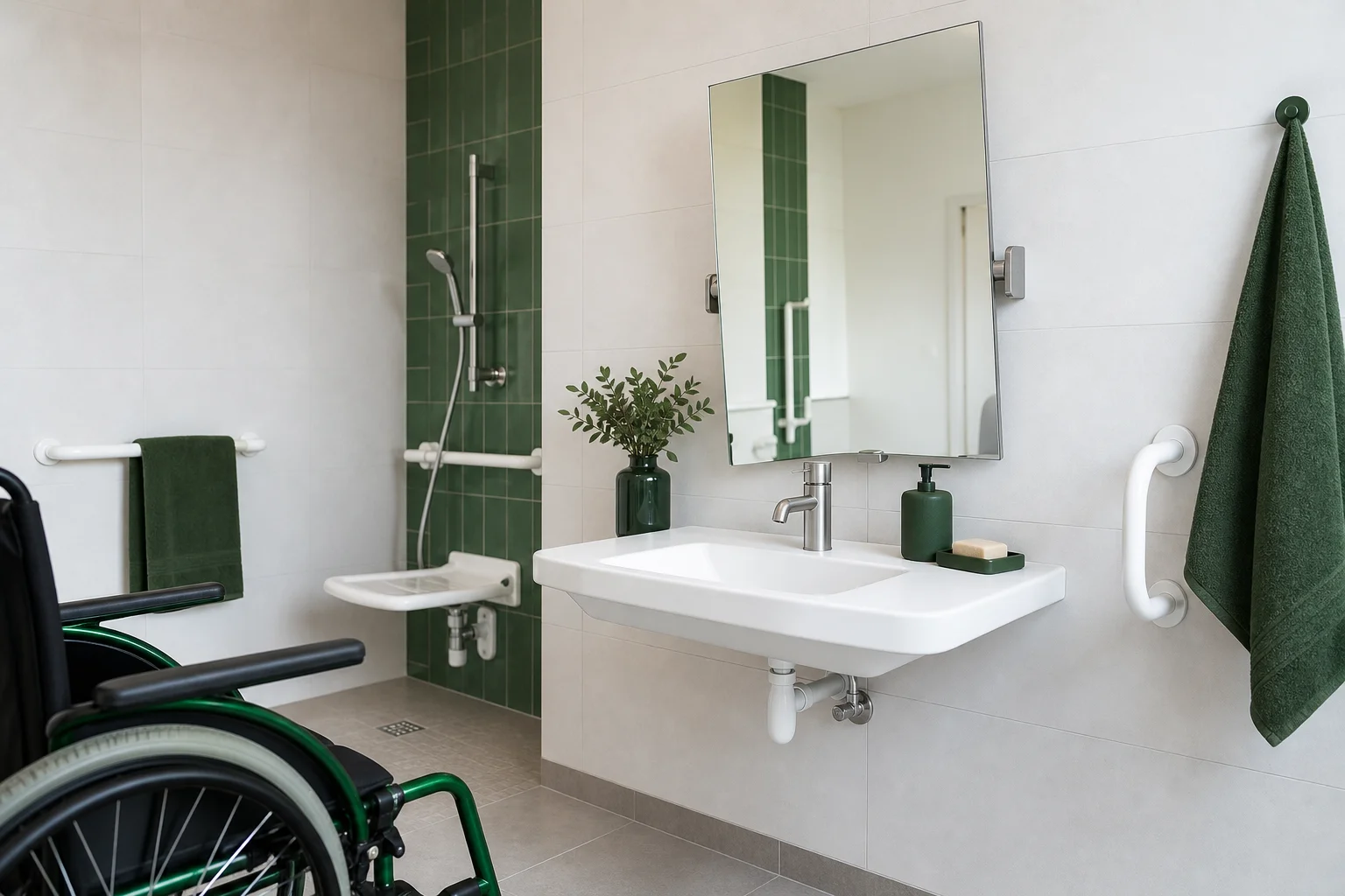 norme PMR hauteur miroir salle de bain accessible