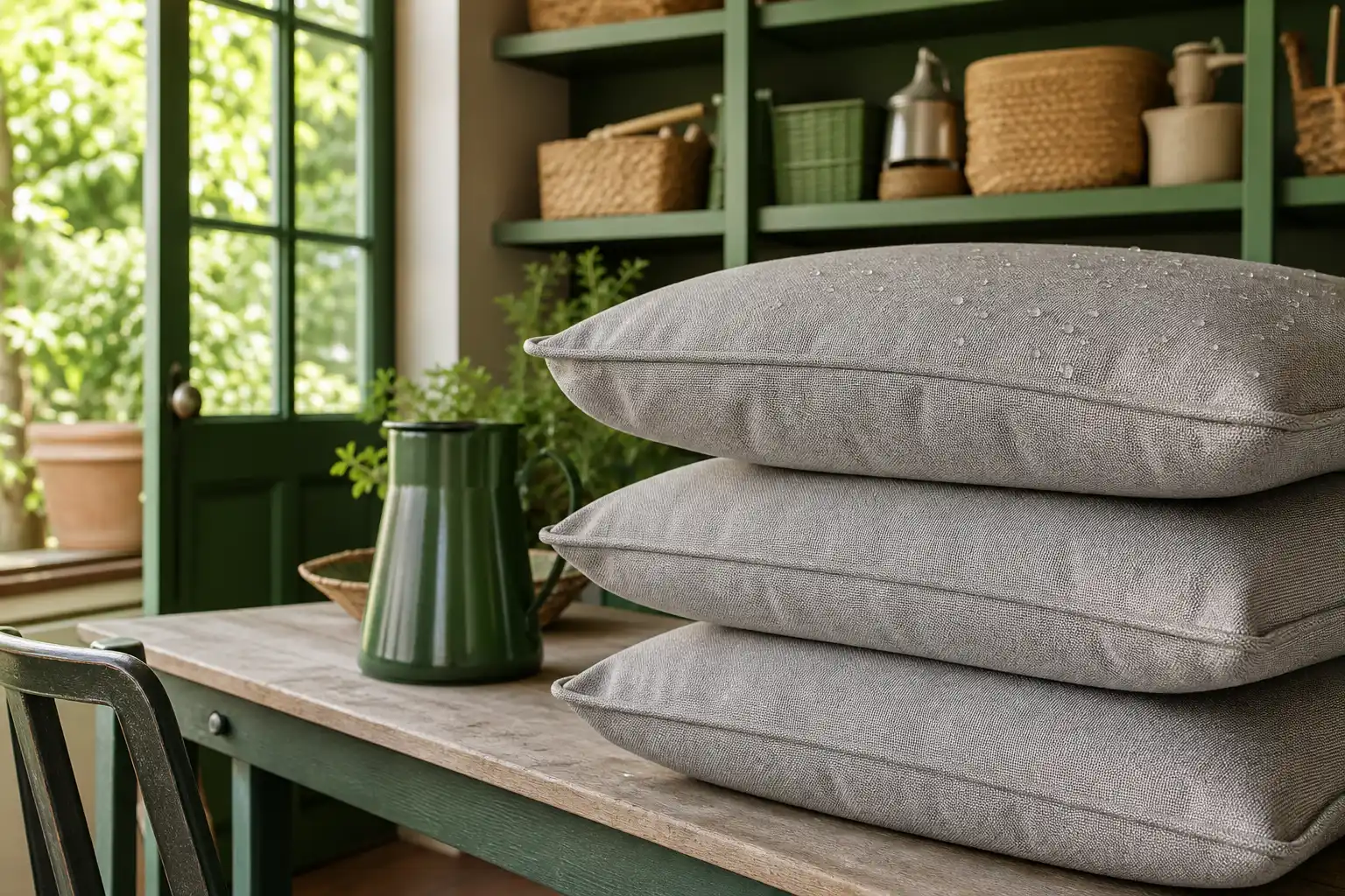 stocker les coussins pour protéger son salon de jardin l'hiver