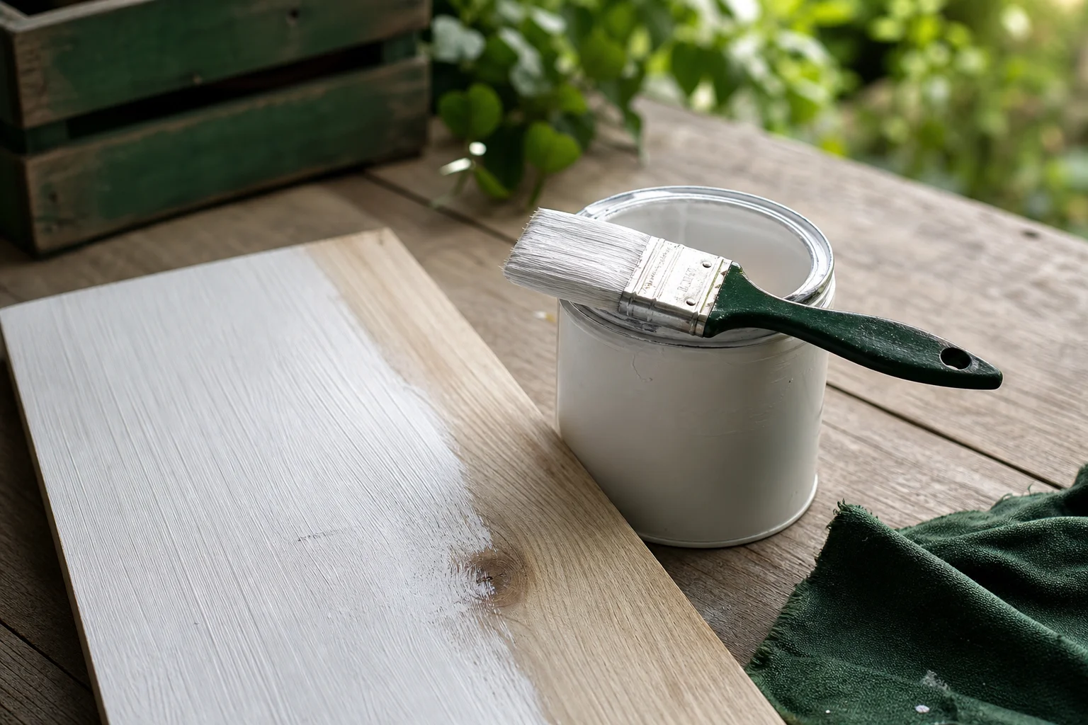 Application d'une sous-couche avant de repeindre un meuble en bois