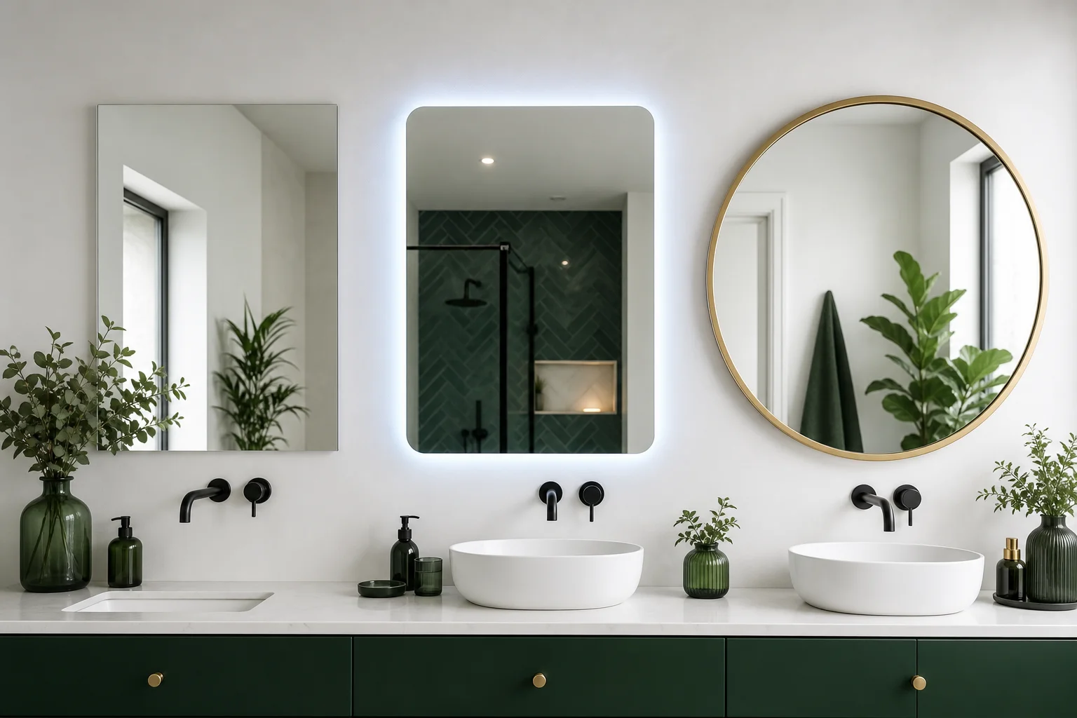 hauteur idéale selon le type de miroir salle de bain