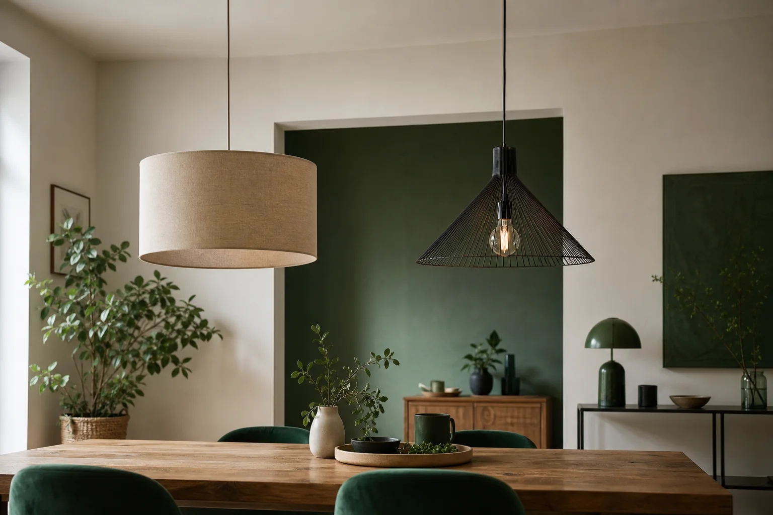 Abat-jour large ou suspension fine, quelle hauteur choisir Impact du type de suspension design sur la hauteur au-dessus de la table