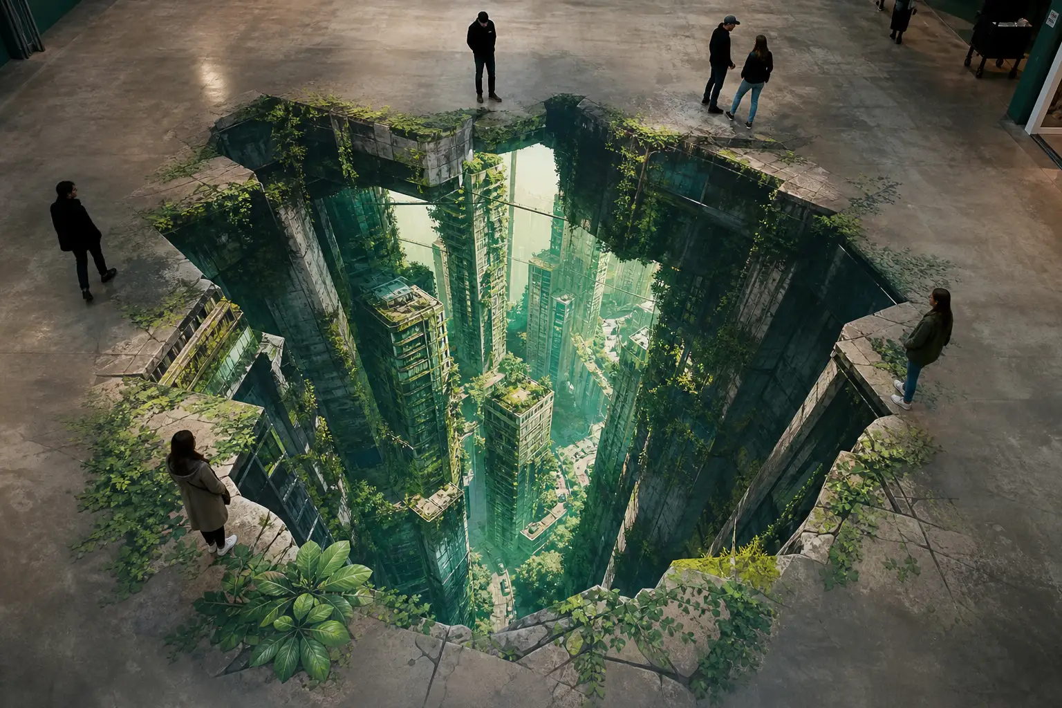 types de trompe l'oeil anamorphose et motifs réalistes