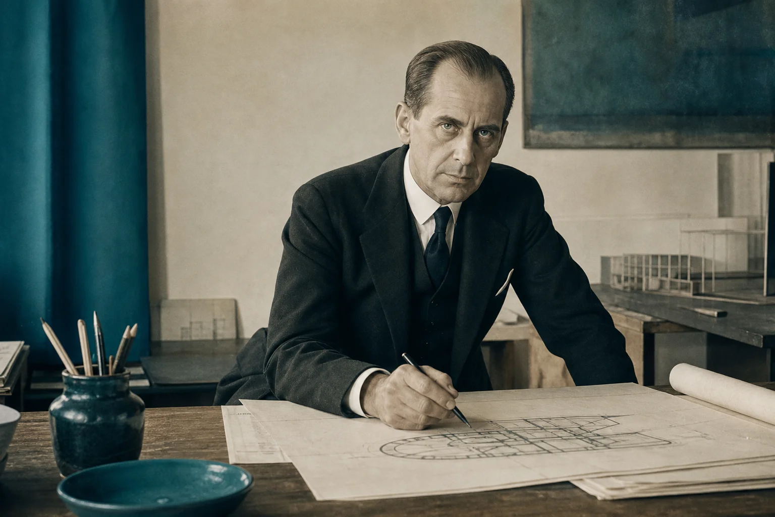 Walter Gropius fondateur du bauhaus design et de l'école de Weimar